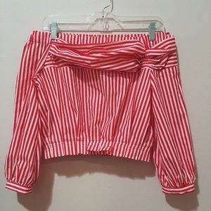 Zara striped off the shoulder top